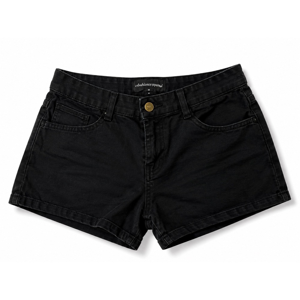 Ambiance Apparel Black Denim Shorts Size M Low Rise Five Pocket Casual Summer